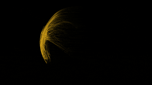 Sfera animata formata da linee in movimento su sfondo nero, metafora visiva del Metodo Sferico di Elena Lazzara — dove ricerca multidisciplinare, arte e design strategico convergono in un'unica forma coerente.